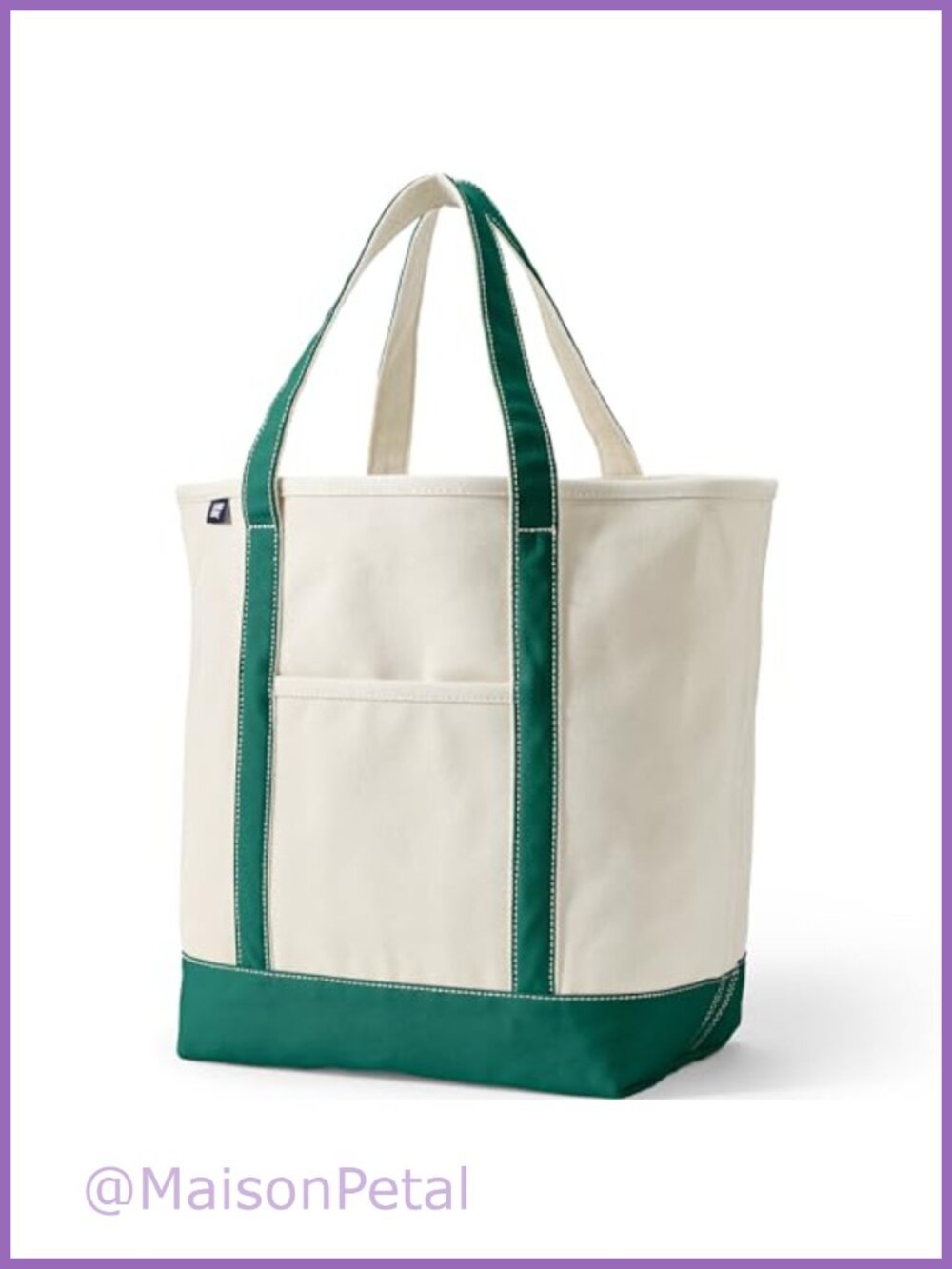 Lands' End Open Canvas Tote Cotton Heavyweight Shoulder Bag